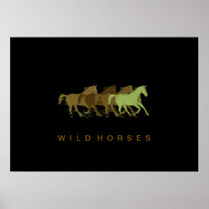 horses décor wall poster