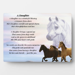 horses design - daughter poem plaque