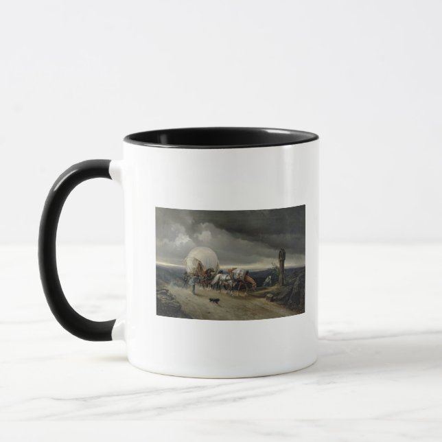 Horses Drawing Carts up a Hill, 1856 Mug (Left)