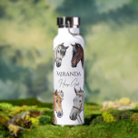 Horses equestrian elegant birthday party gifts water bottle<br><div class="desc">Horse themed birthday party gifts horses equestrian elegant birthday party personalised water bottles,  beautiful watercolor hand painted horse portraits for let's horse around  horse themed party gift</div>