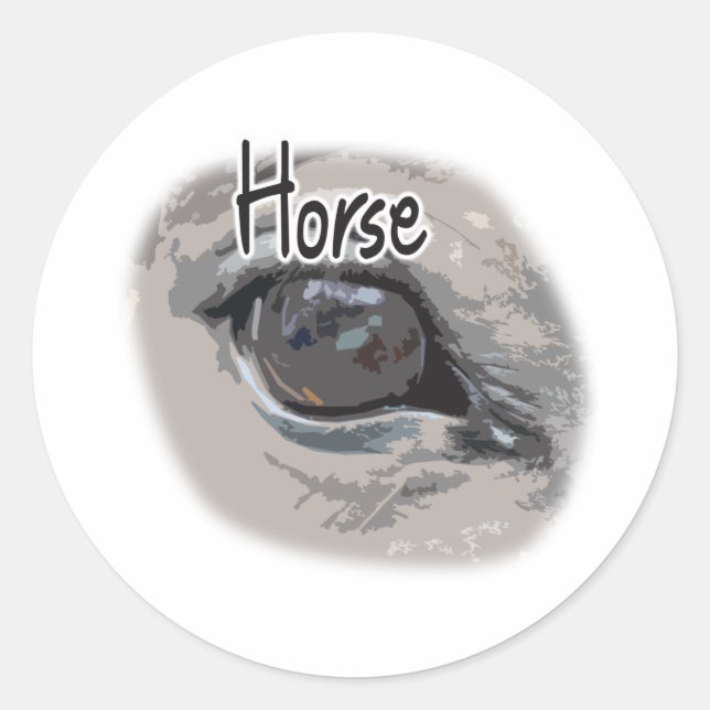 Horse's Eye "Horse" Classic Round Sticker (Front)