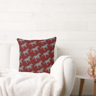 horses farm pattern decor cushion