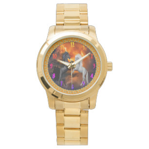 Horses fighting in a bad lightning storm watch