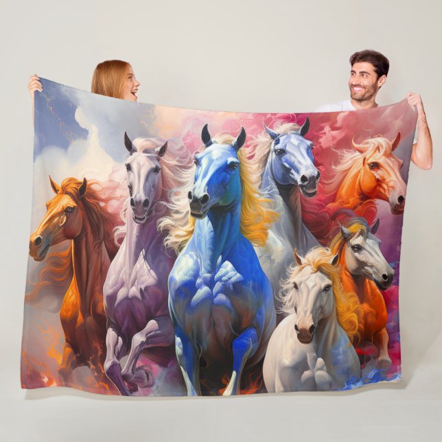 Horses Fleece Blanket (In Situ)