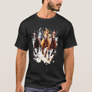 Horses Galloping Horse Riding Equestrian T-Shirt
