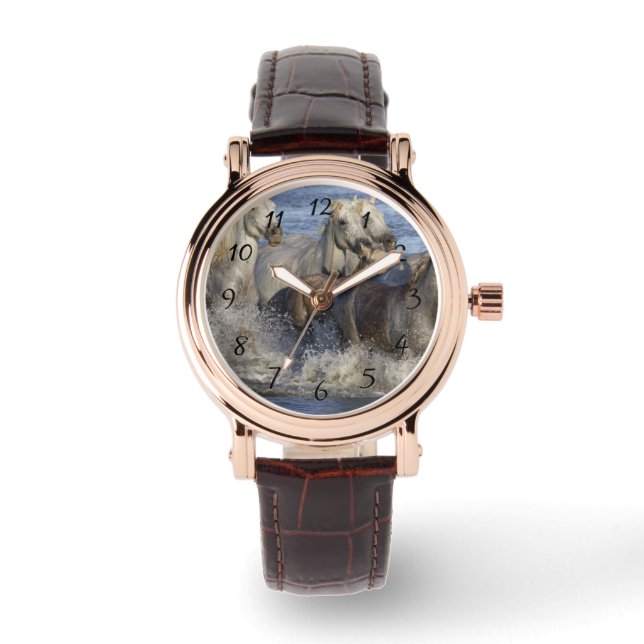 Horses galloping in the water watch (Front)