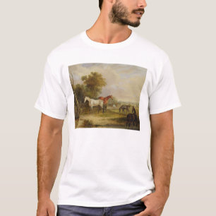 Horses Grazing: A Grey Stallion grazing with Mares T-Shirt