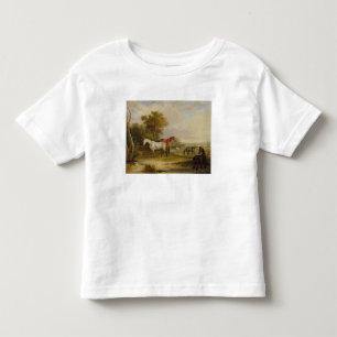 Horses Grazing: A Grey Stallion grazing with Mares Toddler T-Shirt