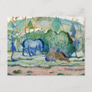 Horses Grazing by Franz Marc, Vintage Fine Art Postcard