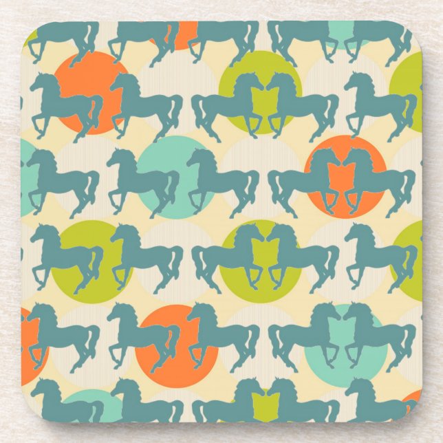 Horses Hard Plastic Coaster (Front)