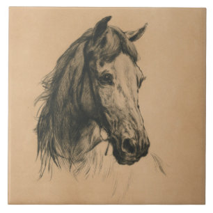 Horse's Head (by Heywood Hardy) Ceramic Tile