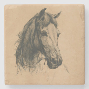 Horse's Head (by Heywood Hardy) Stone Coaster
