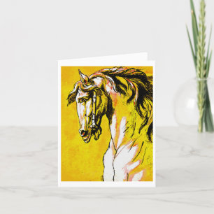 Horses Head (Yellow) Thank You Card