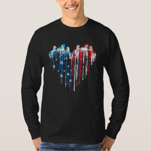 Horses Heart American Flag 4th Of July Patriotic H T-Shirt