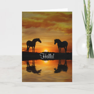 Horses Hello Card
