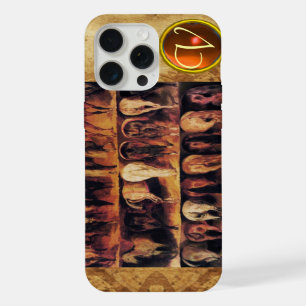 Horses' Hindquarters, Orange Agate Gem Monogram iPhone Case