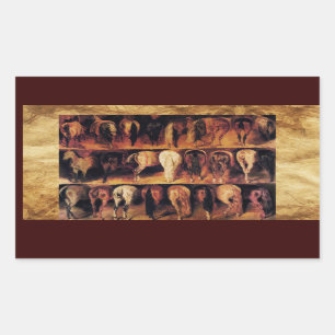 Horses' Hindquarters, Parchment Rectangular Sticker