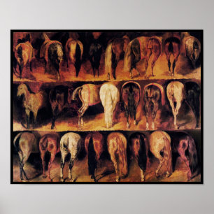 Horses' Hindquarters Poster