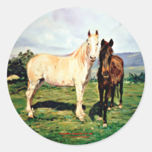 Horses/Horses/Horses Classic Round Sticker