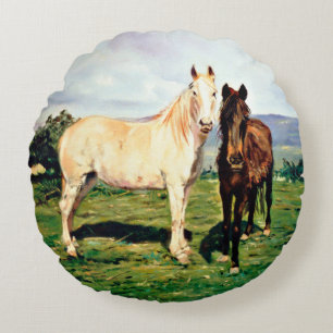 Horses/Horses/Horses Round Cushion