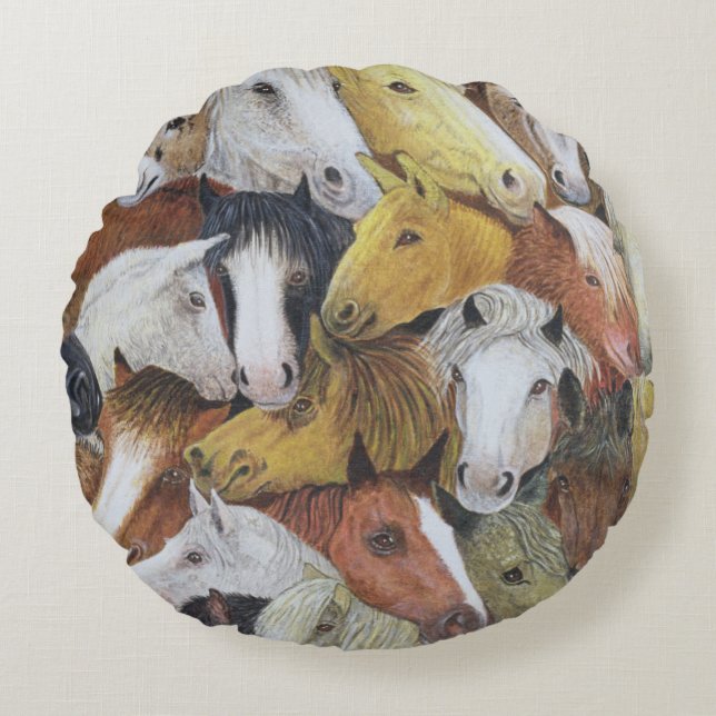 Horses Horses Round Cushion (Front)