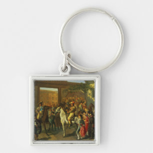 Horses in a Courtyard Key Ring