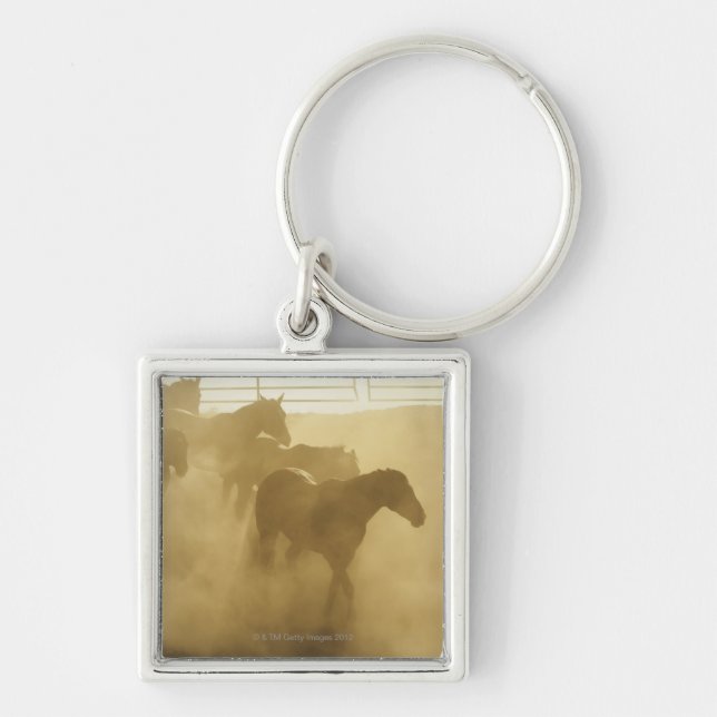 Horses in corral key ring (Front)
