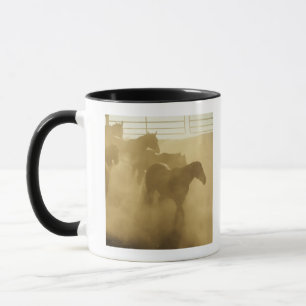 Horses in corral mug