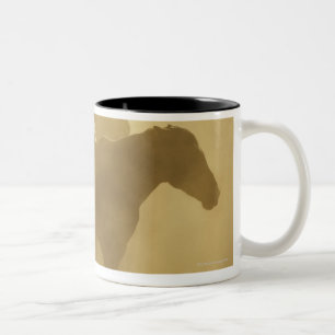 Horses in corral Two-Tone coffee mug
