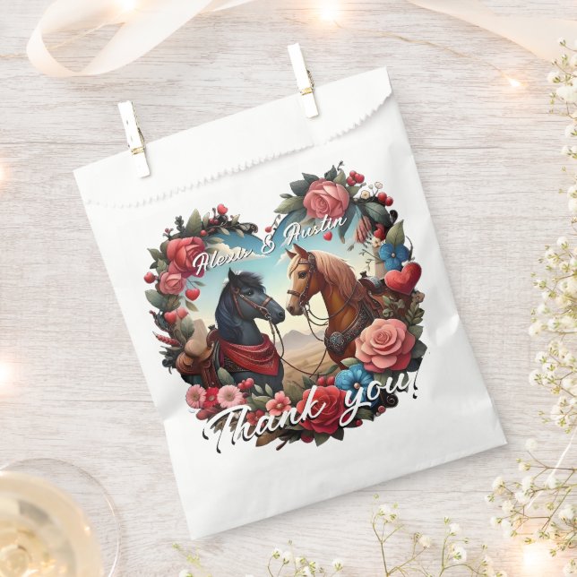 Horses in Heart Favour Bag (Clipped)