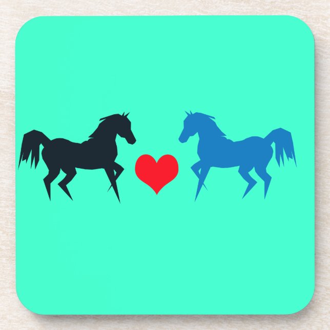 Horses in Love Cork Coaster (Front)