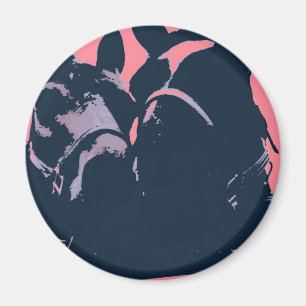 Horses in Love Pop Art Magnet