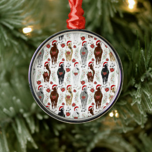 Horses in Santa Hats Christmas Ornament Keepsake