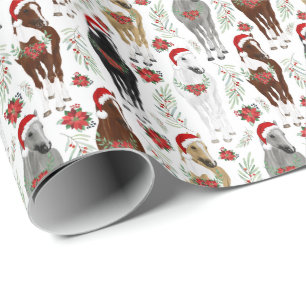 Horses in Santa Hats Christmas Wrapping Paper