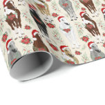 Horses in Santa Hats Christmas Wrapping Paper<br><div class="desc">Horses in Santa Hats Christmas Wrapping Paper. Paper Colour is Beige or Cream. Available in multiple colours,  sizes and two finishes. www.hotpocketgraphics.com</div>