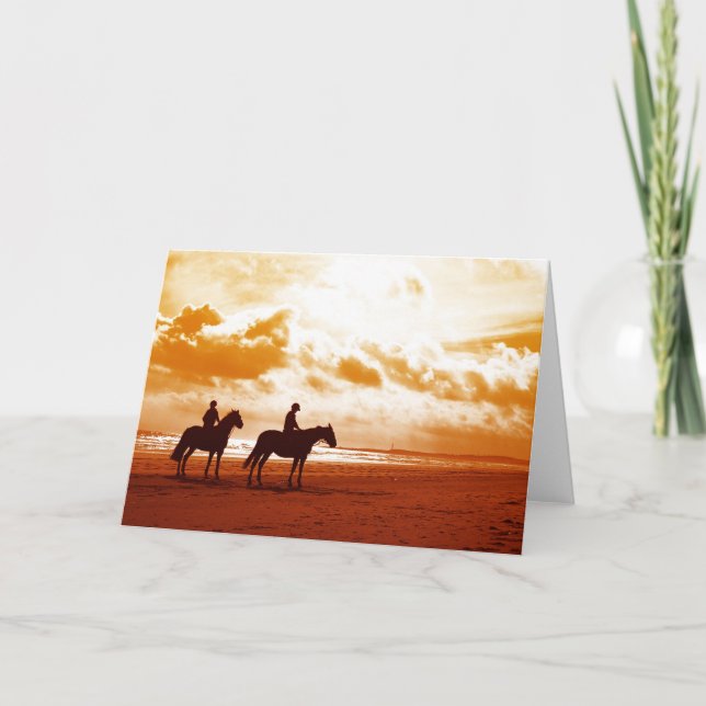Horses in Sunset Card (Front)