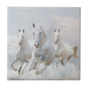 Horses in the clouds    ceramic tile