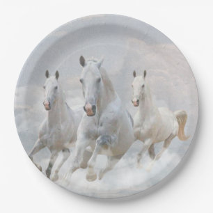 Horses in the clouds      paper plate
