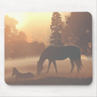 Horses in the Morning Mist Mouse Pad