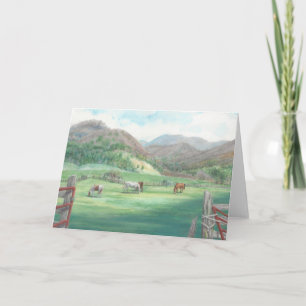 "Horses in the Pasture." Greeting Card