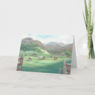 "Horses in the Pasture." Greeting Card
