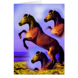 Horses in the sands of time art card