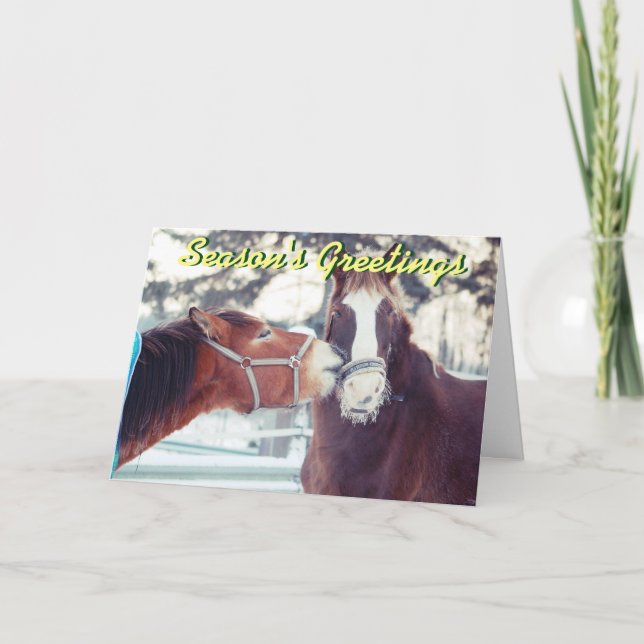 Horses in the snow Christmas card (Front)
