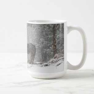 horses in the snow mug