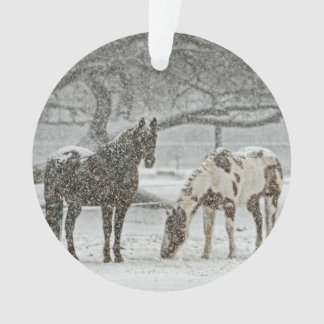 Horses in the Snow Ornament