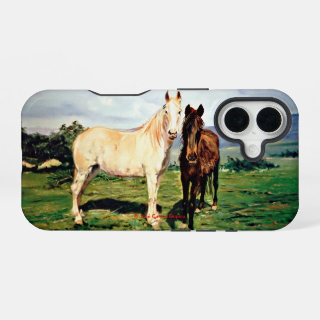 Horses iPhone 16 Case (Back Horizontal)