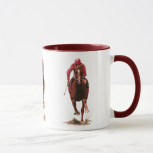 horses, jockey man mug