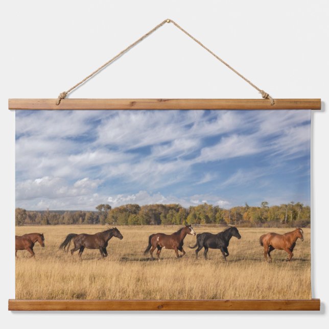 Horses Just Outside Grand Teton National Park Hanging Tapestry (Front)