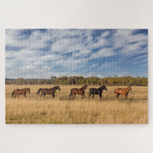 Horses Just Outside Grand Teton National Park Jigsaw Puzzle