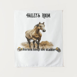 "Horses Keep Me Stable" Customisable Tapestry
